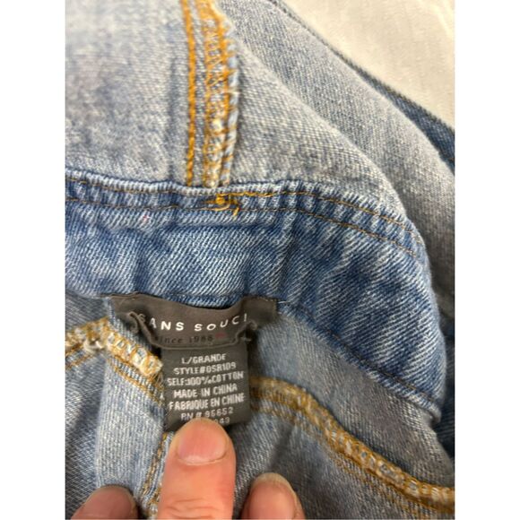 Sans Souci denim Short overalls large rn#96652 - Picture 6 of 7